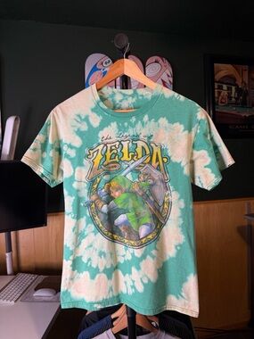 Legend of Zelda Custom Bleach Spiral Tie-Dye Tee Graphic Tee